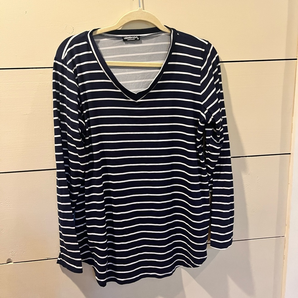lovely soft striped v neck tunic tee